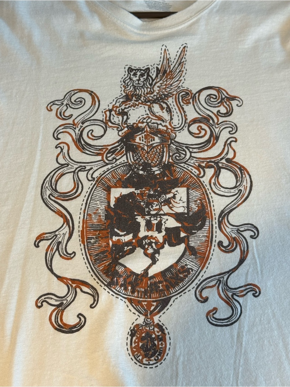 DKNY Jeans Graphic Crest T-Shirt Tan Short Sleeve XXL